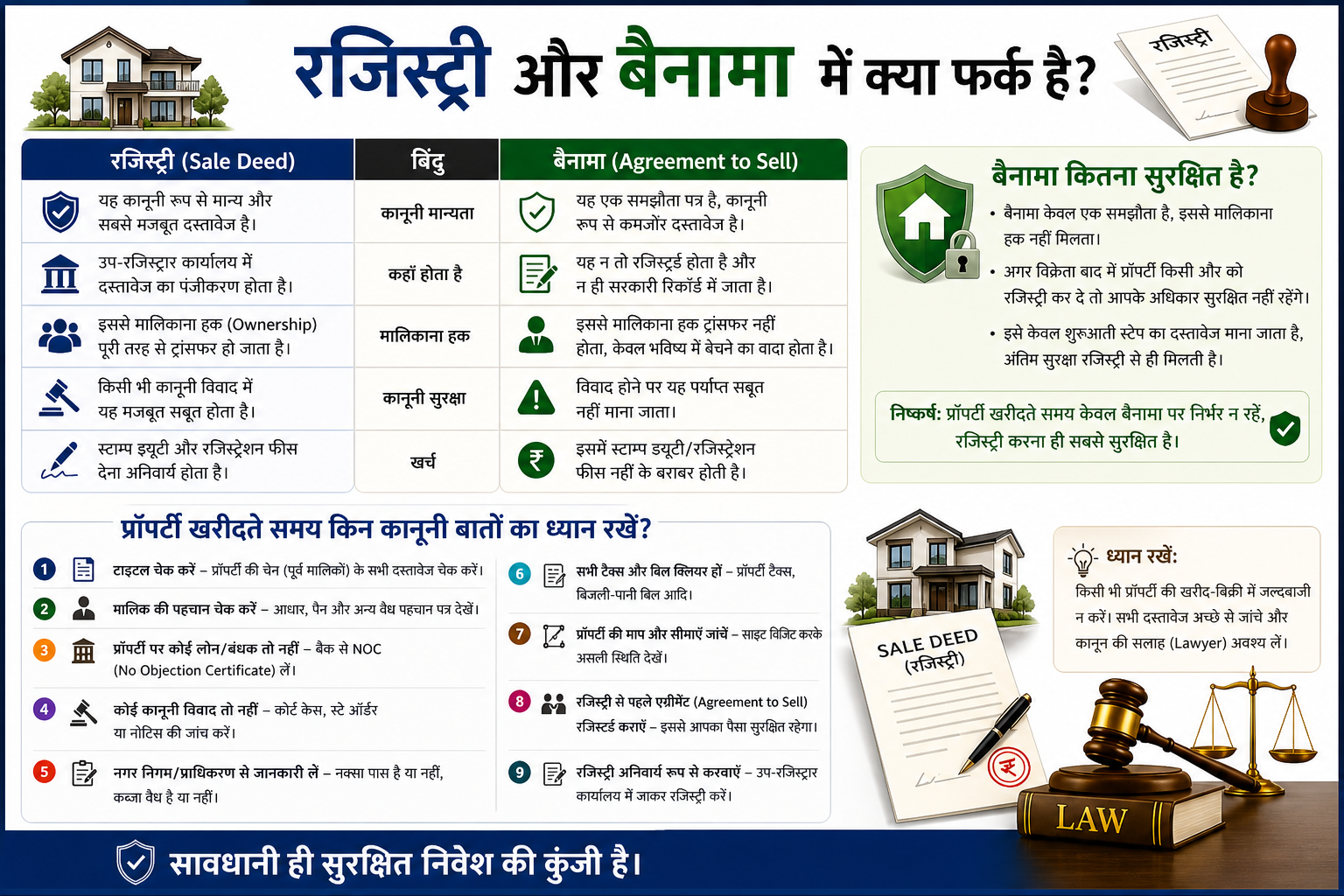 रजिस्ट्री और बैनामा में क्या डिफ्रेंस है ? क्या सम्पति का बैनामा करवाना सेफ है